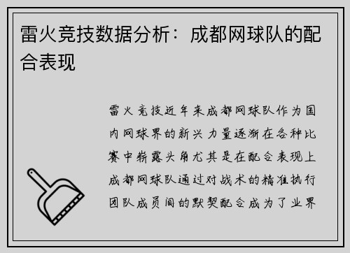 雷火竞技数据分析：成都网球队的配合表现